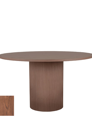 LABEL51 Eetkamertafel Oliva - Walnoot - Eiken - 130 cm - Rond