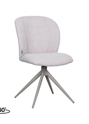 LABEL51 Eetkamerstoel Kimo - Naturel - Boucle - Taupe Onderstel