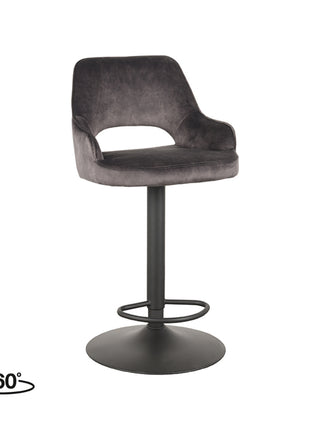 LABEL51 Barkruk Fer - Antraciet - Velours