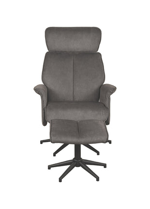 LABEL51 Fauteuil Verdal - Antraciet - Cosmo - Incl. Hocker