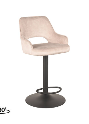LABEL51 Barkruk Fer - Naturel - Velours