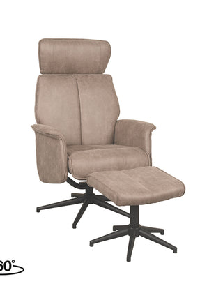 LABEL51 Fauteuil Verdal - Roze - Kunstleder - Incl. Hocker