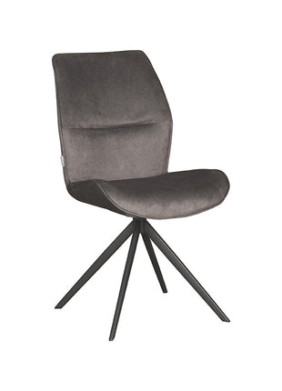LABEL51 Eetkamerstoel Comfy - Antraciet - Cosmo - Zwart Metalen Frame