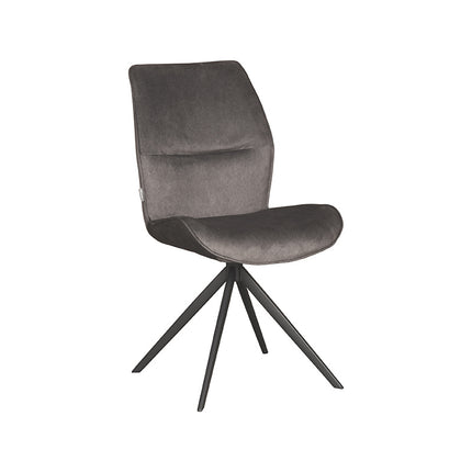 LABEL51 Eetkamerstoel Comfy - Antraciet - Cosmo - Zwart Metalen Frame