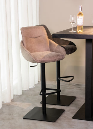 LABEL51 Barkruk Beauty - Taupe - Micro Suede - Gaslift