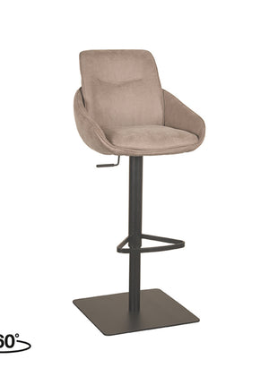 LABEL51 Barkruk Beauty - Taupe - Micro Suede - Gaslift
