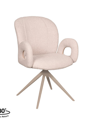 LABEL51 Eetkamerstoel Neo - Naturel - Boucle - Taupe Onderstel