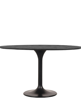 LABEL51 Eetkamertafel Otto - Zwart - Mangohout - 130 cm - Rond