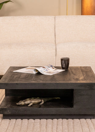 LABEL51 Salontafel Square - Zwart - Mangohout - 80 cm
