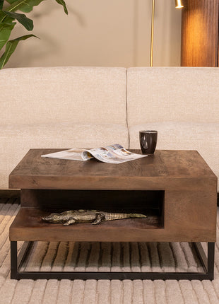 LABEL51 Salontafel Cube - Espresso - Mangohout