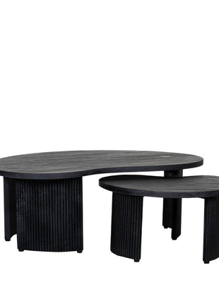 LABEL51 Salontafel Timon - Zwart - Mangohout - 100 cm