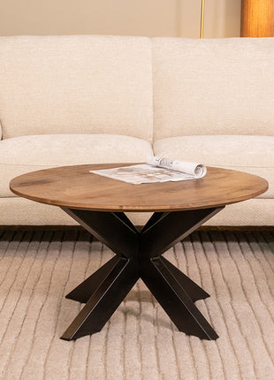 LABEL51 Salontafel Otis - Nature Smooth - Mangohout - 80 cm - Rond