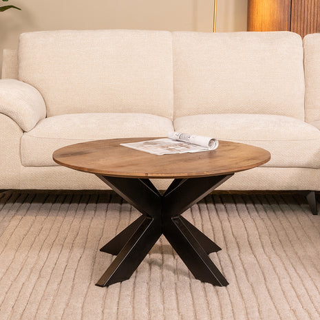 LABEL51 Salontafel Otis - Nature Smooth - Mangohout - 80 cm - Rond