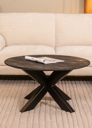 LABEL51 Salontafel Otis - Zwart - Mangohout - 80 cm