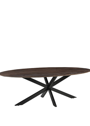 LABEL51 Eetkamertafel James - Espresso - Mangohout - 210 cm - Ovaal