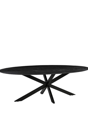 LABEL51 Eetkamertafel James - Zwart - Mangohout - 210 cm - Ovaal