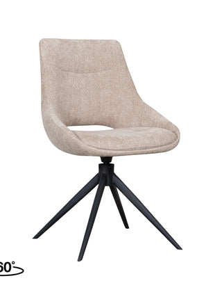 LABEL51 Eetkamerstoel Marlow - Clay - Chenille - Zwart Metalen Frame