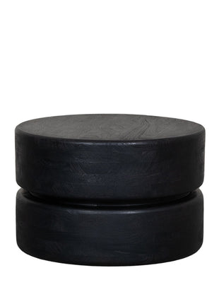 LABEL51 Salontafel Milly - Zwart - Mangohout - 50 cm - Rond