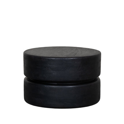 LABEL51 Salontafel Milly - Zwart - Mangohout - 50 cm - Rond