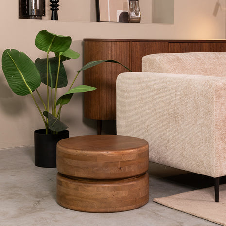 LABEL51 Salontafel Milly - Nature Smooth - Mangohout - 50 cm