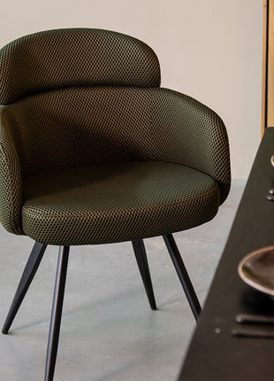 LABEL51 Eetkamerstoel Dinner - Hunter - Breathe - Zwart Metalen Frame