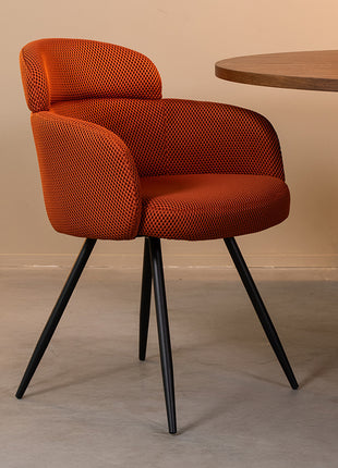 LABEL51 Eetkamerstoel Dinner - Rust - Breathe - Zwart Metalen Frame