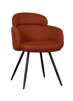 LABEL51 Eetkamerstoel Dinner - Rust - Breathe - Zwart Metalen Frame