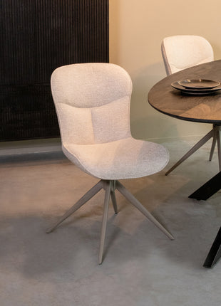 LABEL51 Eetkamerstoel Thorben - Naturel - Canyon - Taupe Metalen Frame