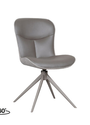 LABEL51 Eetkamerstoel Thorben - Forest - Microvezel - Taupe Metalen Frame