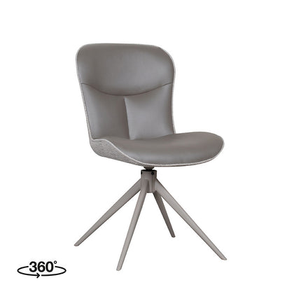 LABEL51 Eetkamerstoel Thorben - Forest - Microvezel - Taupe Metalen Frame
