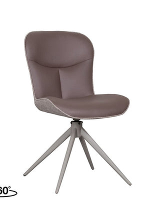 LABEL51 Eetkamerstoel Thorben - Bruin - Microvezel - Taupe Metalen Frame
