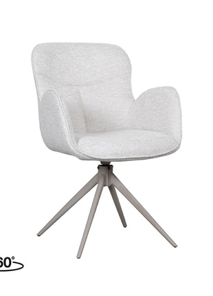 LABEL51 Eetkamerstoel Lasse - Naturel - Canyon - Taupe Metalen Frame