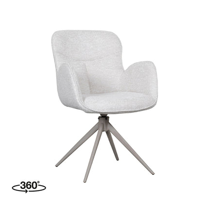 LABEL51 Eetkamerstoel Lasse - Naturel - Canyon - Taupe Metalen Frame