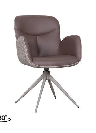 LABEL51 Eetkamerstoel Lasse - Bruin - Microvezel - Taupe Metalen Frame