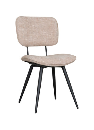 LABEL51 Eetkamerstoel Liva - Clay - Chenille - Zwart Metalen Frame