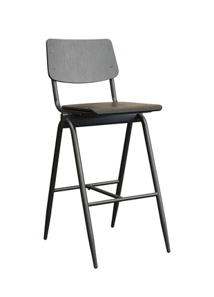 LABEL51 Barkruk Solid - Zwart - Hout - Zithoogte 75