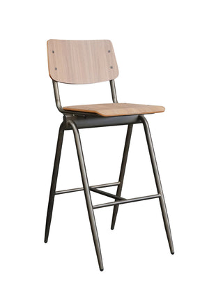 LABEL51 Barkruk Solid - Bruin - Hout - Zithoogte 75