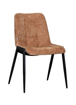LABEL51 Eetkamerstoel Noor - Cognac - Elite - Zwart Metalen Frame