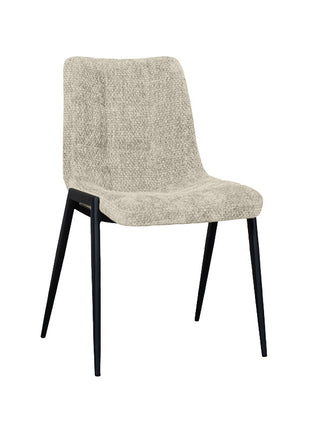 LABEL51 Eetkamerstoel Noor - Naturel - Elite - Zwart Metalen Frame