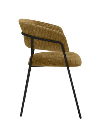 LABEL51 Eetkamerstoel Luuk - Mustard - Elite - Zwart Metalen Frame
