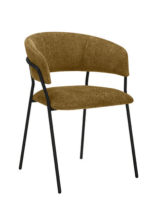 LABEL51 Eetkamerstoel Luuk - Mustard - Elite - Zwart Metalen Frame