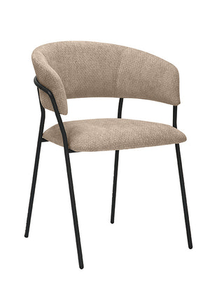 LABEL51 Eetkamerstoel Luuk - Clay - Chenille - Zwart Metalen Frame