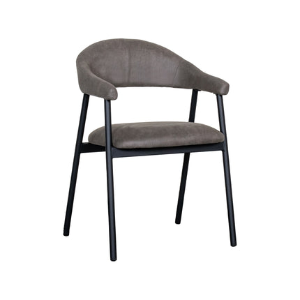 LABEL51 Eetkamerstoel Amaze - Antraciet - Micro Suede