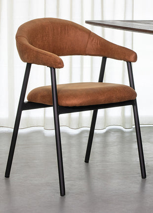 LABEL51 Eetkamerstoel Amaze - Cognac - Micro Suede