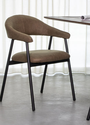 LABEL51 Eetkamerstoel Amaze - Moss - Kunstleder - Zwart Metalen Frame