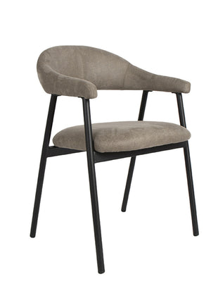 LABEL51 Eetkamerstoel Amaze - Taupe - Micro Suede