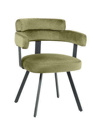 LABEL51 Eetkamerstoel Bardio - Hunter - Velvet - Zwart Metalen Frame