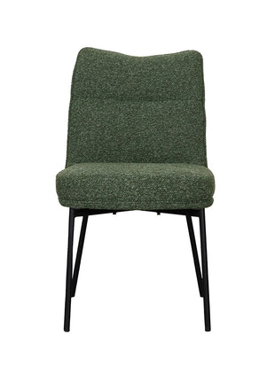 LABEL51 Eetkamerstoel Lennon - Forest - Royal Boucle - Zwart Metalen Frame