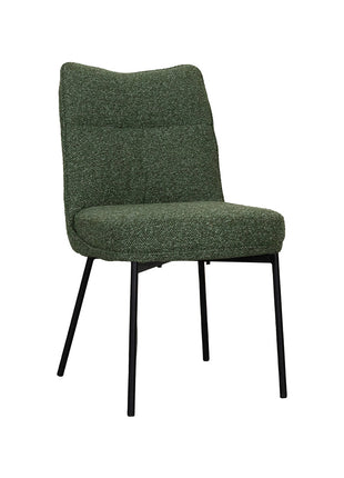 LABEL51 Eetkamerstoel Lennon - Forest - Royal Boucle - Zwart Metalen Frame