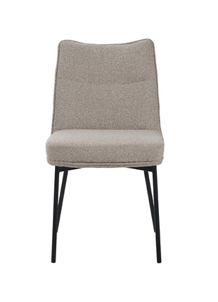 LABEL51 Eetkamerstoel Lennon - Naturel - Royal Boucle - Zwart Metalen Frame
